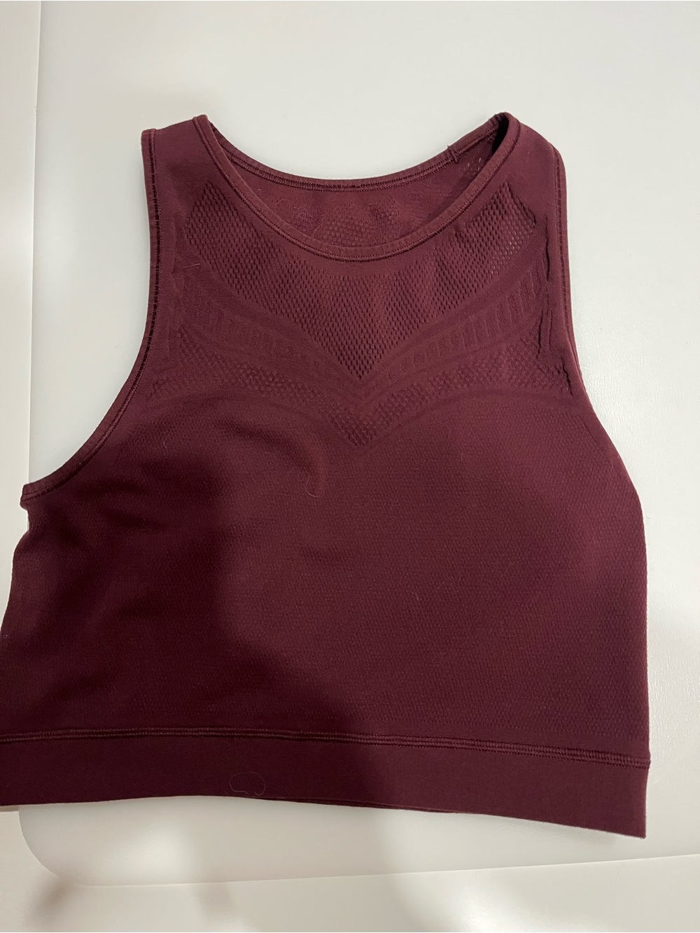 LULULEMON Seamless High-Neck Crop Top - Deep Burgundy